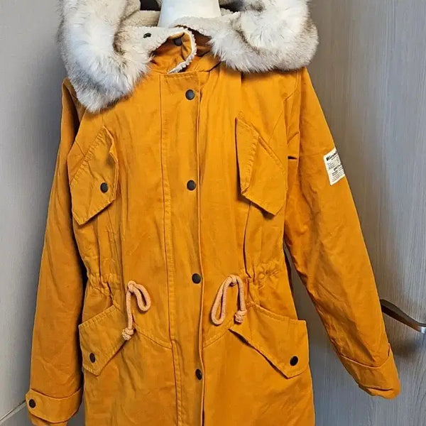 [BUNJANG] Mustard Hooded Fur Parka Jumper / (옷장정리) 머스타드 후드 퍼 야상 점퍼