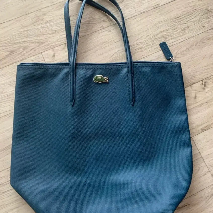 [BUNJANG] Lacoste Leather Strap PVC Shopper Shoulder Bag / 라코스테 가죽숄더끈과 비닐 쇼퍼백 숄더백