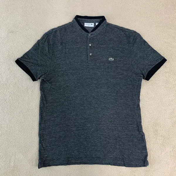 [BUNJANG] Lacoste Henry Neck Collar Polo T-Shirt Linen Cotton Blend / 라코스테 헨리넥 카라티 동일드방레(5/105) PK 폴로티셔츠