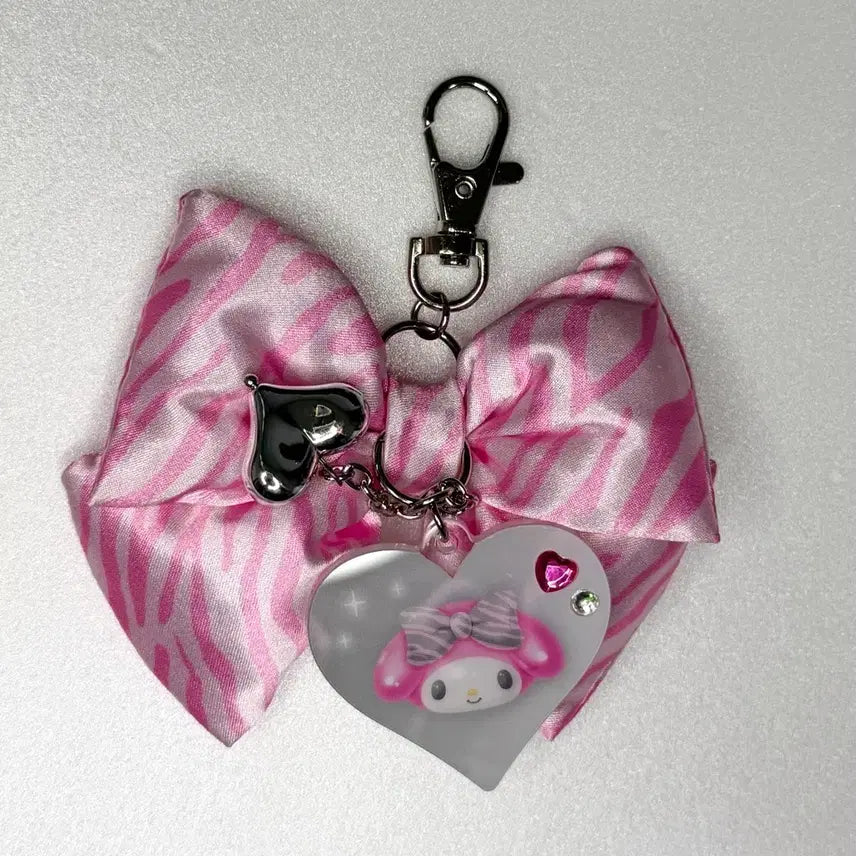 [BUNJANG] My Melody Ribbon Heart Keyring / 마이멜로디 리본 하트 키링