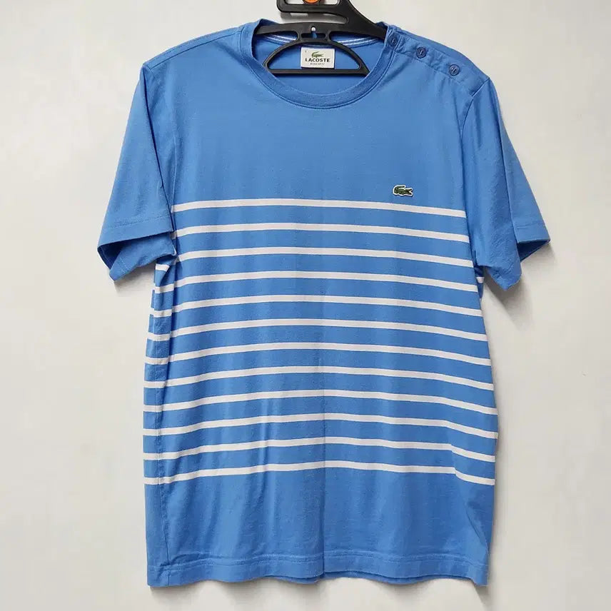 [BUNJANG] Lacoste Men's Striped Short Sleeve T-Shirt / [정품] 라코스테 남성 스트라이프 반팔 티셔츠 100