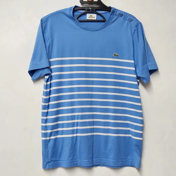 [BUNJANG] Lacoste Men's Striped Short Sleeve T-Shirt / [정품] 라코스테 남성 스트라이프 반팔 티셔츠 100