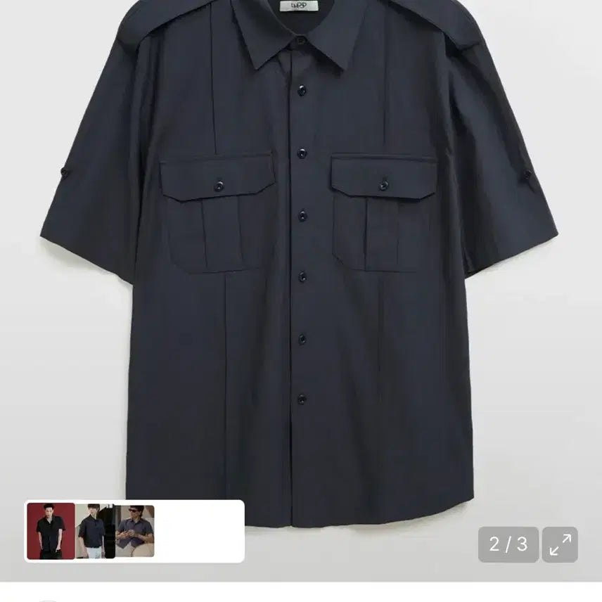 [BUNJANG] Elmood Ranger Tencel Cotton Half Shirt Dark Navy / (46) 엘무드 레인저 텐셀 코튼 하프 셔츠 다크 네이비