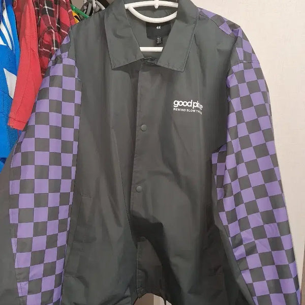 [BUNJANG] H&M Checked Windbreaker XL / h&m 바람막이 체크 체커보드 xl
