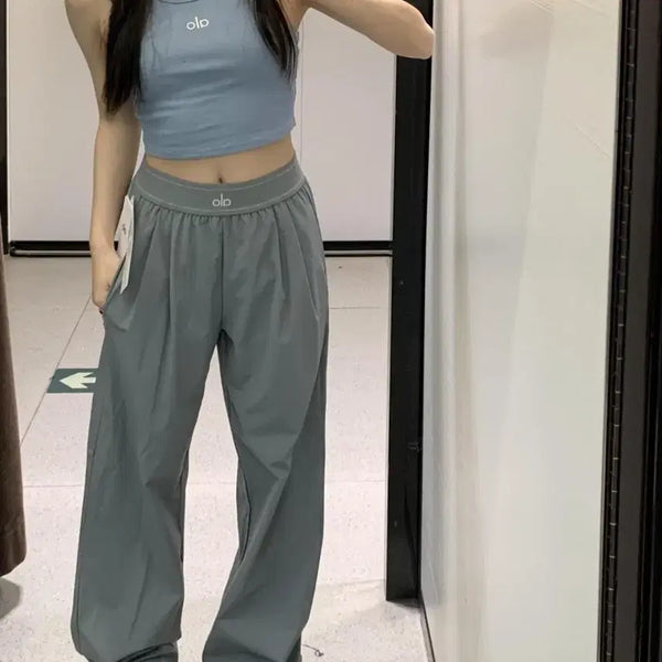 [BUNJANG] Alo Grey Wide Pants / alo 알로 회색 와이드 팬츠  풀 사이즈