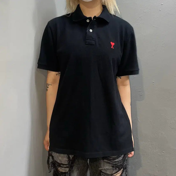 [BUNJANG] AMI Paris Small Logo Short Sleeve Polo Shirt / ami 스몰로고 반팔 카라티