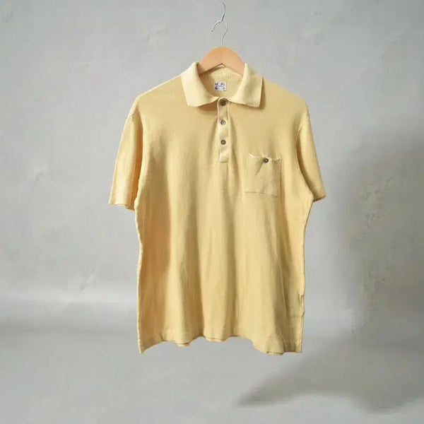 [BUNJANG] C.P. Company Yellow Waffle Knit Polo Shirt Medium / 올드 CP컴퍼니 PK셔츠 카라티 M0596