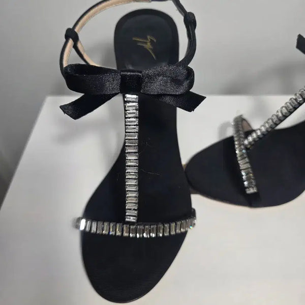 [BUNJANG] Giuseppe Zanotti Crystal T-Strap Sandals / 쥬세페자노티 크리스털 T스트랩 샌들