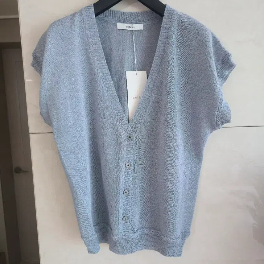 [BUNJANG] Unles Short-Sleeve Knit Vest / (새옷) unless 언레스 반팔 니트 조끼 55~66사이즈