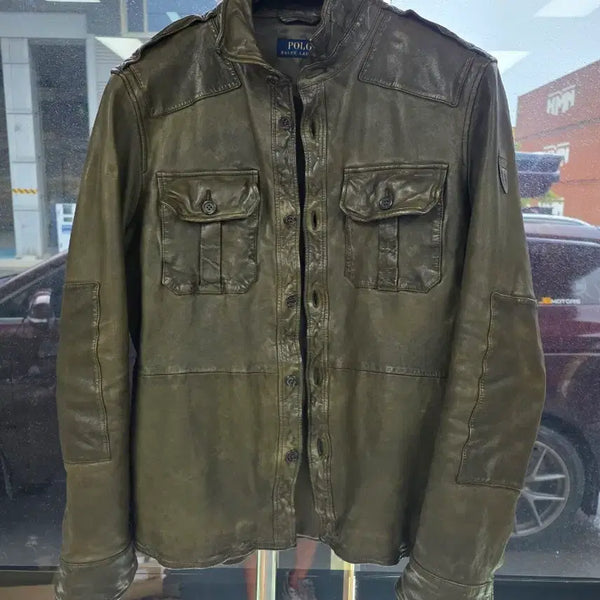 [BUNJANG] Polo Ralph Lauren Leather Workshirt Jacket / 폴로 랄프로렌 레더 가죽 워크셔츠 자켓
