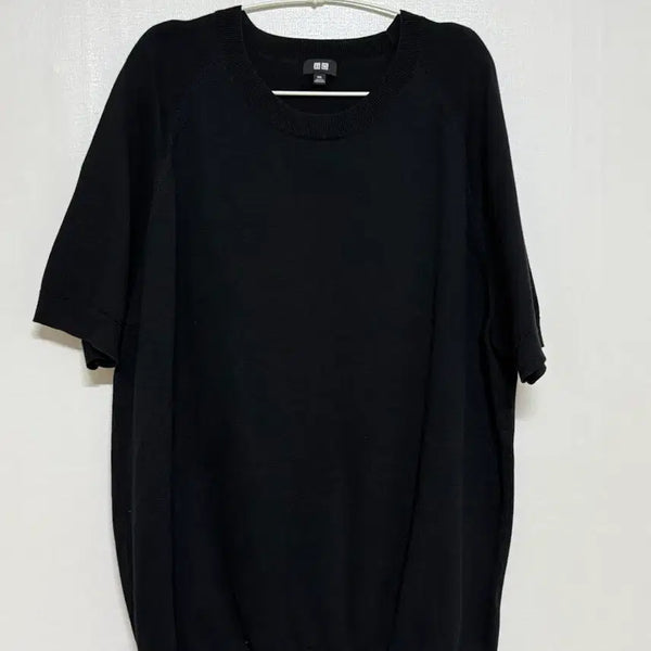 [BUNJANG] Uniqlo Short Sleeve Knit Black 110 / 유니클로 반팔 니트 블랙