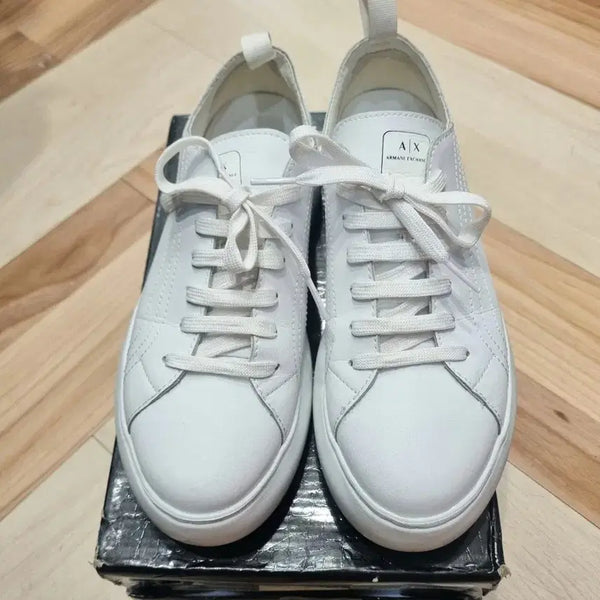 [BUNJANG] Armani Exchange Women's Platform Low-Cut Leather Sneakers (245) / 아르마니 익스체인지 여성 플랫폼 스니커즈 (245)
