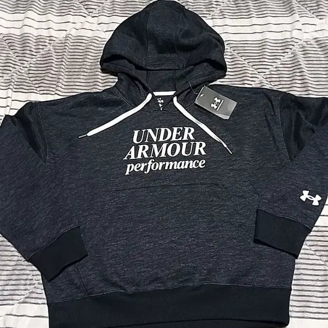 [BUNJANG] Under Armour Unused Oversized Short Brushed Hoodie - Women's L / 언더아머 미사용 오버핏 숏기모후드 L 여성77 가슴58 기장57
