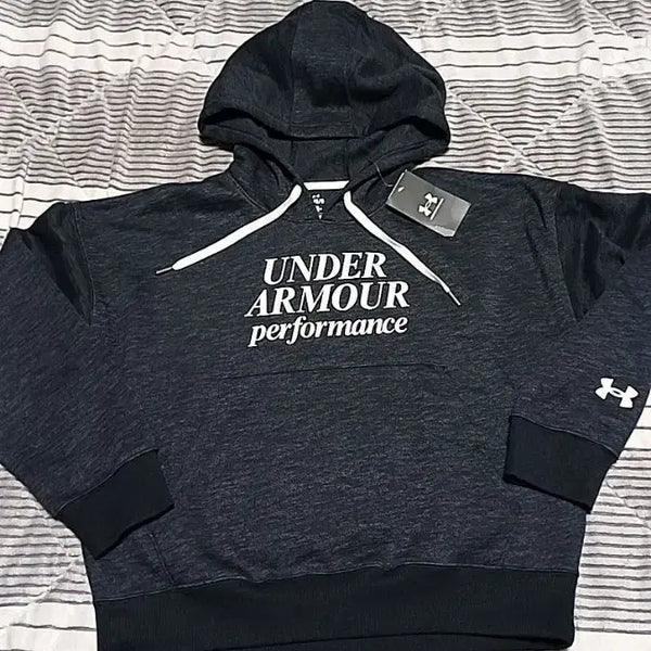 [BUNJANG] Under Armour Unused Oversized Short Brushed Hoodie - Women's L / 언더아머 미사용 오버핏 숏기모후드 L 여성77 가슴58 기장57