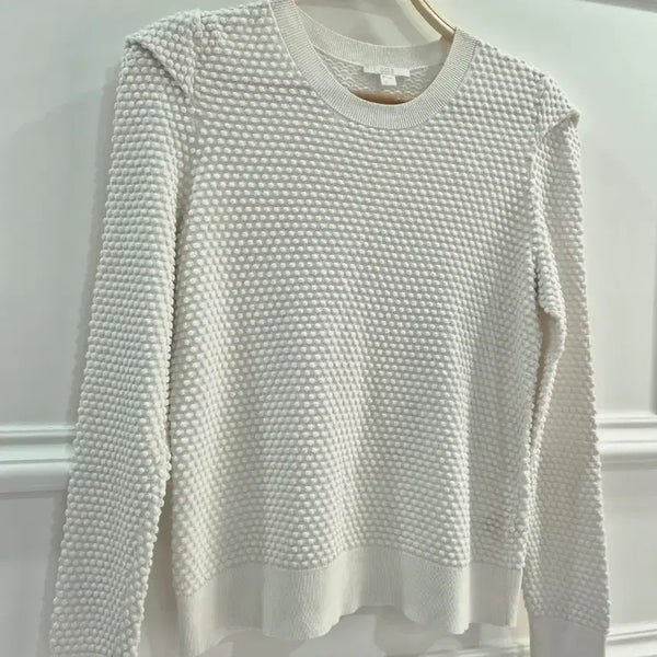 [BUNJANG] COS White Embossing Sweater / COS 코스 화이트 엠보싱 스웨터