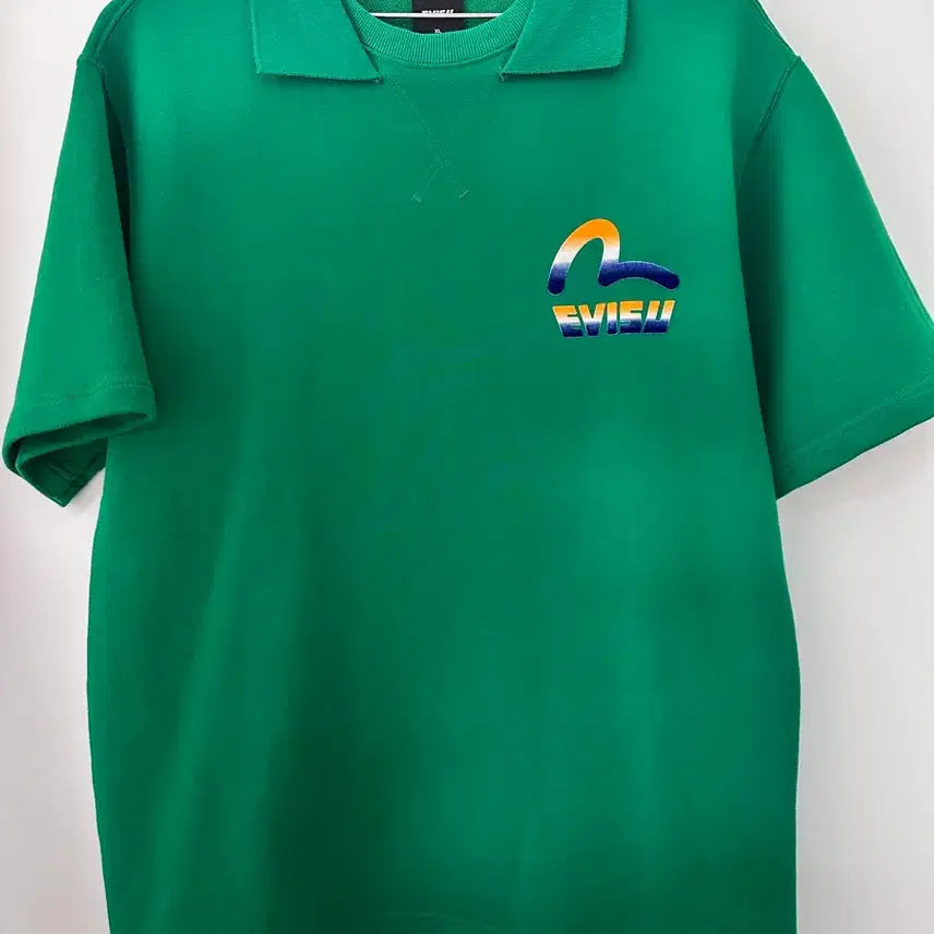 [BUNJANG] EVISU Green Collar T-shirt XL / XL]EVISU 에비수 그린 카라 티셔츠