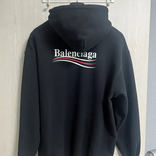 [BUNJANG] Balenciaga Wave Logo Hoodie Black / [극미중고,명품세탁완료] 발렌시아가 웨이브로고 후드 블랙