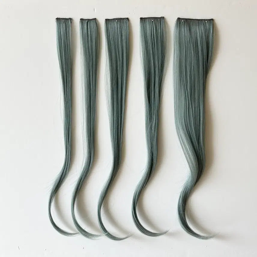 [BUNJANG] Basil Blue Wave Clip-in Extensions (5pcs) / 바질블루 붙임머리 (5pcs)