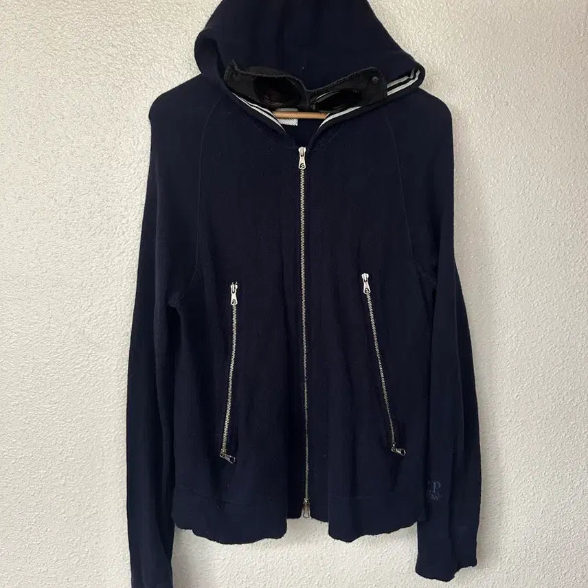 [BUNJANG] CP Company Goggle Knit Zip-Up Navy / 씨피컴퍼니 고글 니트 집업 105(100)