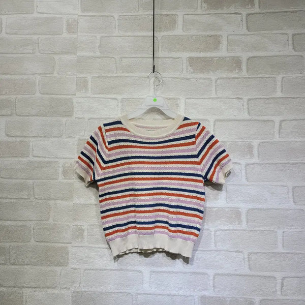 [BUNJANG] Striped Short Sleeve T-Shirt Free Size / ㅊ213 단가라 반팔 F
