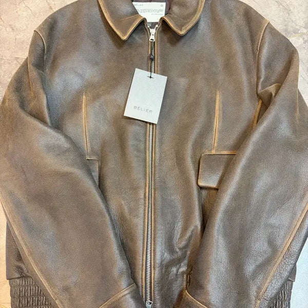 [BUNJANG] Bellier Diagonal Vintage Brown Size 105 Jacket / 벨리에 다이에그널 빈티지브라운 105사이즈