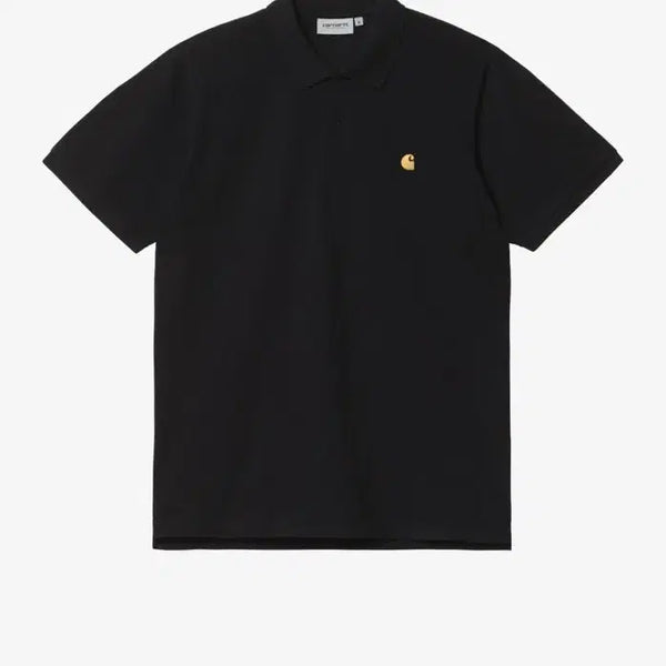 [BUNJANG] Carhartt WIP S/S Chase Pique Polo Shirt Black/Gold XL / 칼하트WIP 반팔 판매