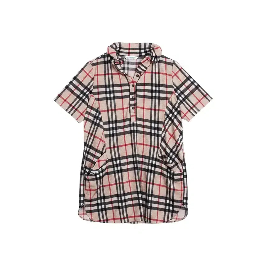[BUNJANG] Kim Chang-suk Check Span Short-Sleeve T-Shirt / 여성F/ 김창숙 시원 체크 스판 반팔티 BG 35-151