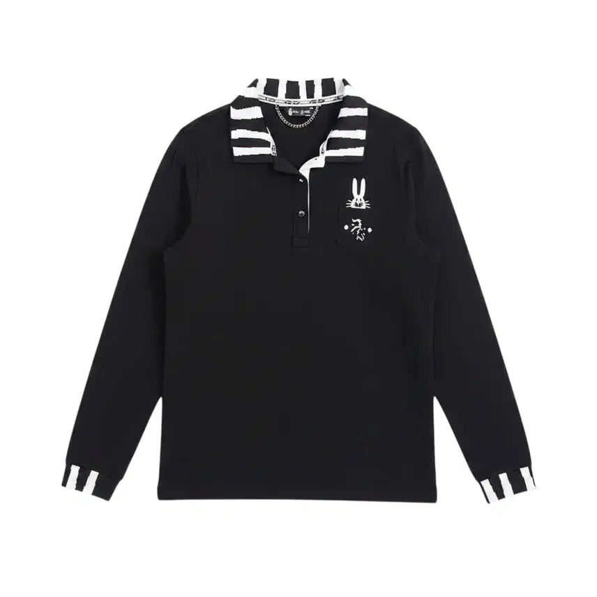 [BUNJANG] Peter Jensen Women's Long Sleeve Golf Polo Shirt BK Size 90 / 여성90/ 피터젠슨 골프 카라넥 긴팔티 BK 35-150