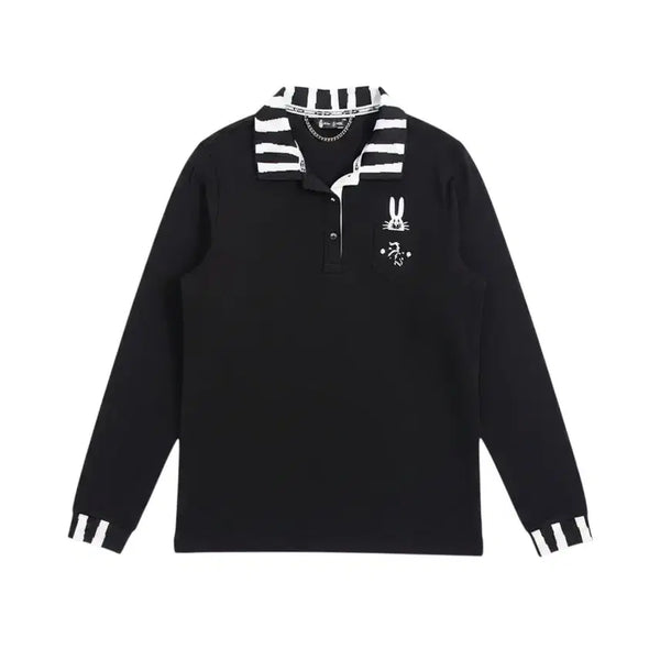[BUNJANG] Peter Jensen Women's Long Sleeve Golf Polo Shirt BK Size 90 / 여성90/ 피터젠슨 골프 카라넥 긴팔티 BK 35-150