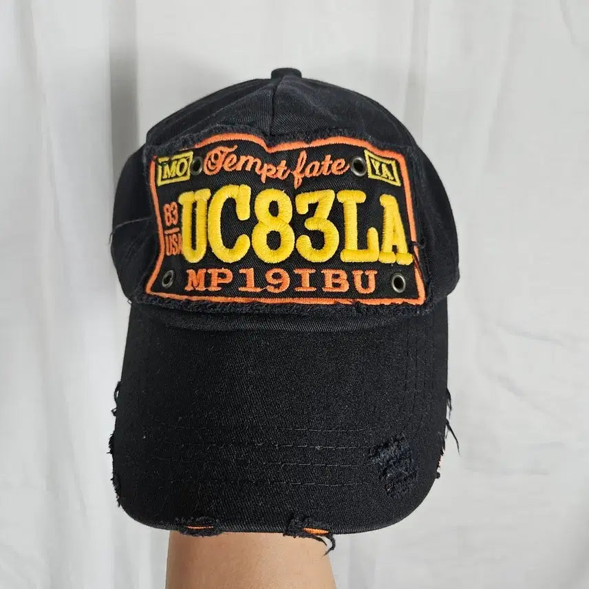 [BUNJANG] Japanese Damage Black Ball Cap / 일본 데미지 블랙 볼캡