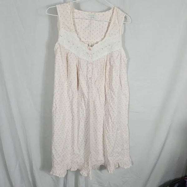 [BUNJANG] Floral Lace Cotton Camisole Dress / 꽃무늬 레이스 면나시 원피스