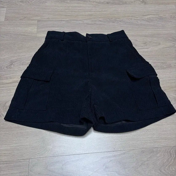 [BUNJANG] Black Corduroy Shorts / 블랙 코듀로이 반바지