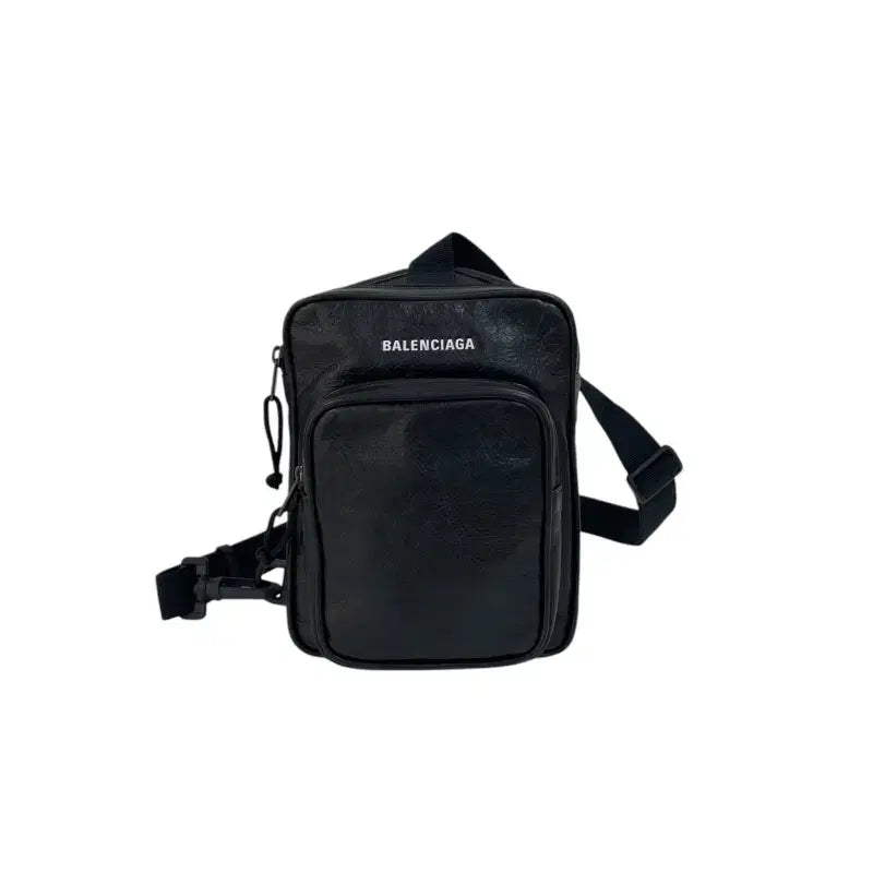 [BUNJANG] Balenciaga 620260 Explorer Messenger Crossbody Bag Black Leather / 발렌시아가 620260 익스플로러 메신저 크로스백H00308