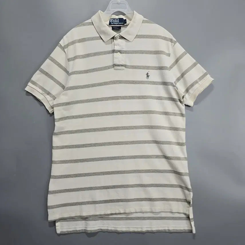 [BUNJANG] Polo Ralph Lauren Striped Short Sleeve Polo Shirt M / 폴로 랄프로렌 스트라이프 반팔 카라티셔츠 M