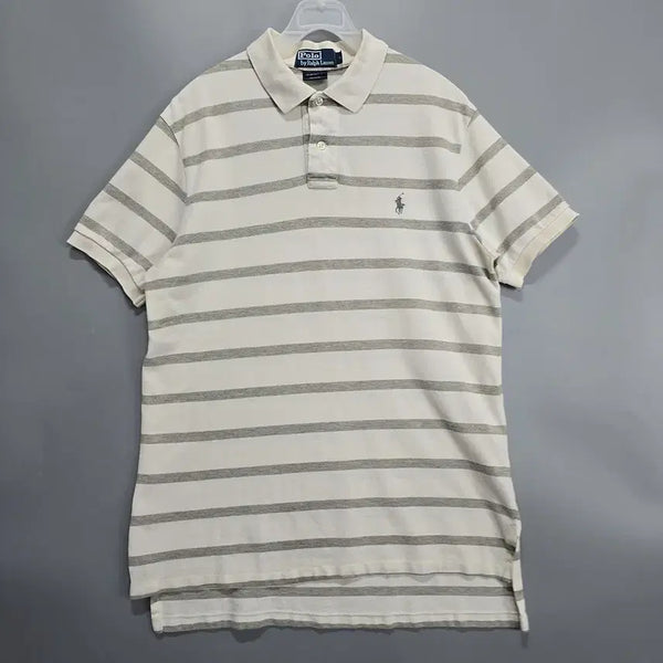 [BUNJANG] Polo Ralph Lauren Striped Short Sleeve Polo Shirt M / 폴로 랄프로렌 스트라이프 반팔 카라티셔츠 M