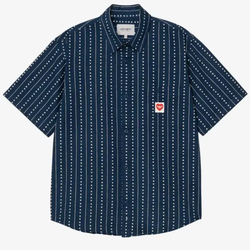 [BUNJANG] Carhartt WIP S/S Drewe Shirt Heart C Pinstripe Ink/Natural XL / 칼하트WIP 반팔 셔츠 판매
