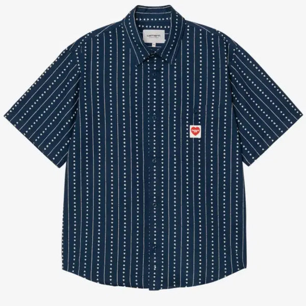 [BUNJANG] Carhartt WIP S/S Drewe Shirt Heart C Pinstripe Ink/Natural XL / 칼하트WIP 반팔 셔츠 판매