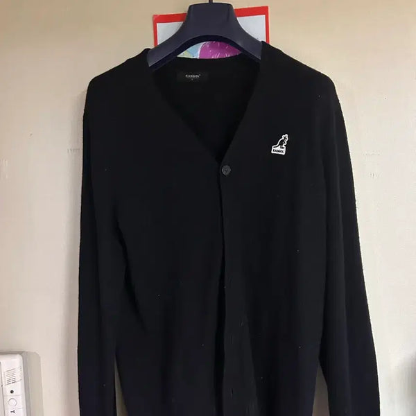 [BUNJANG] Kangol Black Wool Blend Cardigan / 캉골 블랙 가디건