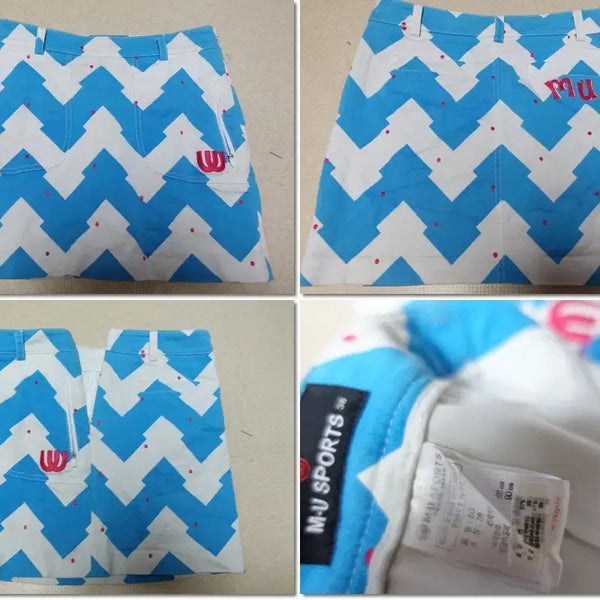 [BUNJANG] MU Dot Skirt with Shorts White/Blue / 엠유/골프스커트 27-28 도트/반바지/6282