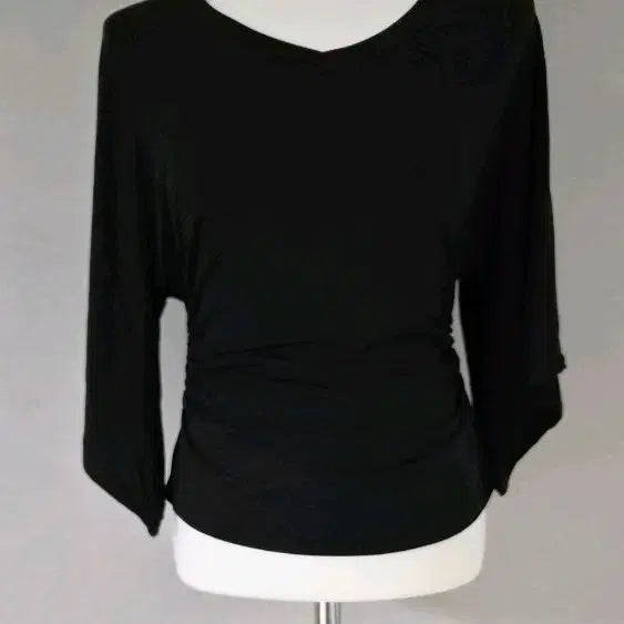 [BUNJANG] Women's 5-Sleeve Shirred T-Shirt / 셔링 텐션좋은 5부소매티 새상품
