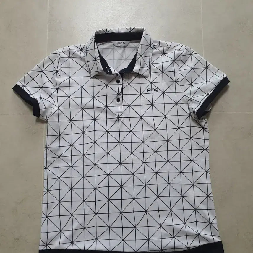 [BUNJANG] Ping Women's Golf Wear Short Sleeve Polo Shirt Size 95 / Ping(여95)골프웨어 반팔카라티