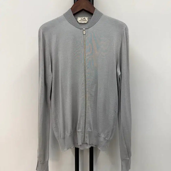 [BUNJANG] Hermes Cashmere Knit Zip-Up Bomber Jacket / 에르메스 캐시미어 니트 집업 봄버