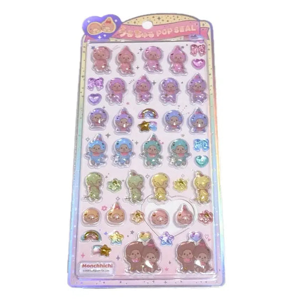[BUNJANG] Monchichi Uru Churu Pop Seal Sticker Color Version / (일본정품)몬치치 우루추류 팝씰 스티커 컬러버전