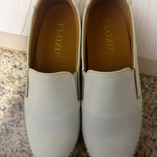 [BUNJANG] FLOZU White Slip-on Shoes / FLOZU 플로주 화이트 슬립온