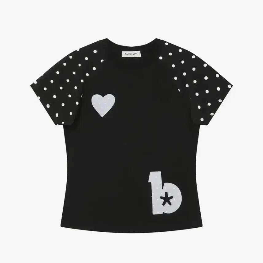 [BUNJANG] BAUFT Angel Wing Slim Fit T-Shirt [Dot Black] / 바우프 엔젤 윙 슬림핏 티셔츠 [도트 블랙]