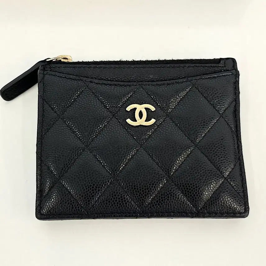 [BUNJANG] Chanel Caviar Gold Hardware Zip Card Holder Wallet / 샤넬 캐비어 금장 지퍼 카드홀더 지갑