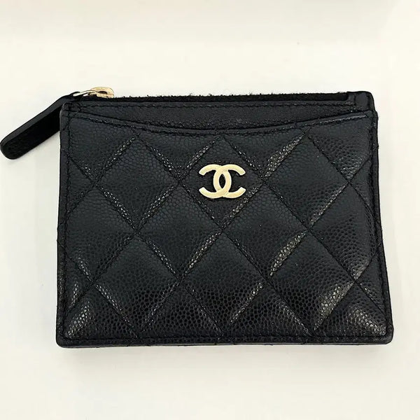 [BUNJANG] Chanel Caviar Gold Hardware Zip Card Holder Wallet / 샤넬 캐비어 금장 지퍼 카드홀더 지갑