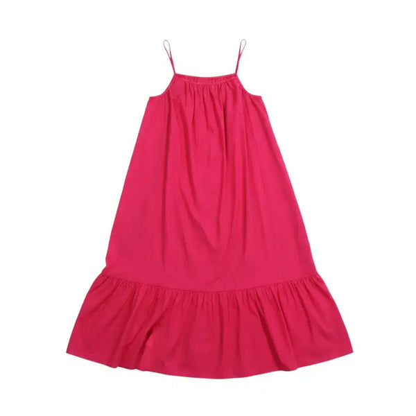 [BUNJANG] 100% Cotton Ribbed Sleeveless Maxi Dress / 여성F/ 한성 all and 면100 끈나시 원피스 pk