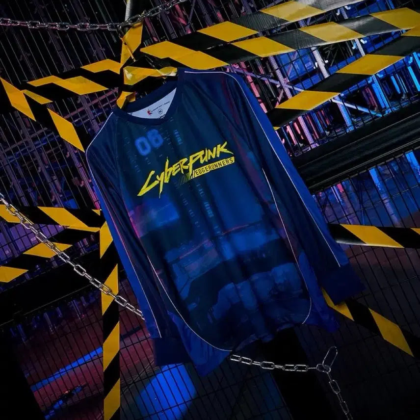 [BUNJANG] Musinsa Cyberpunk Edgerunners Mesh Jersey Blue Long Sleeve M / 새상품) 무신사 사이버펑크 엣지러너 메쉬 저지 블루 긴팔