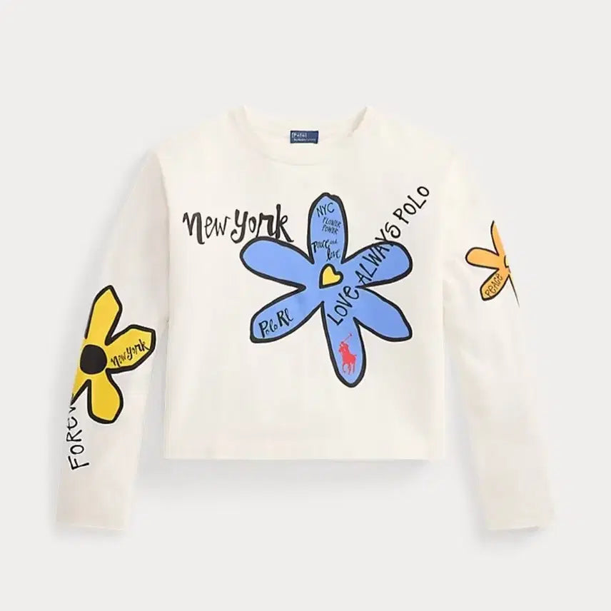 [BUNJANG] Polo Ralph Lauren Floral Graphic Jersey Long Sleeve / M.L) 폴로 랄프로렌 플로럴 그래픽 저지 롱 슬리브